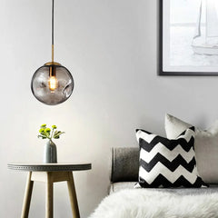 Coloured Glass Pendant Light For Bedroom Hailie Metal & Glass Led