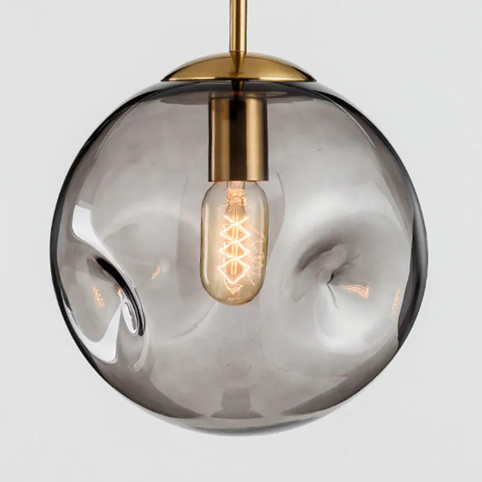 Coloured Glass Pendant Light For Bedroom Hailie Metal & Glass Led