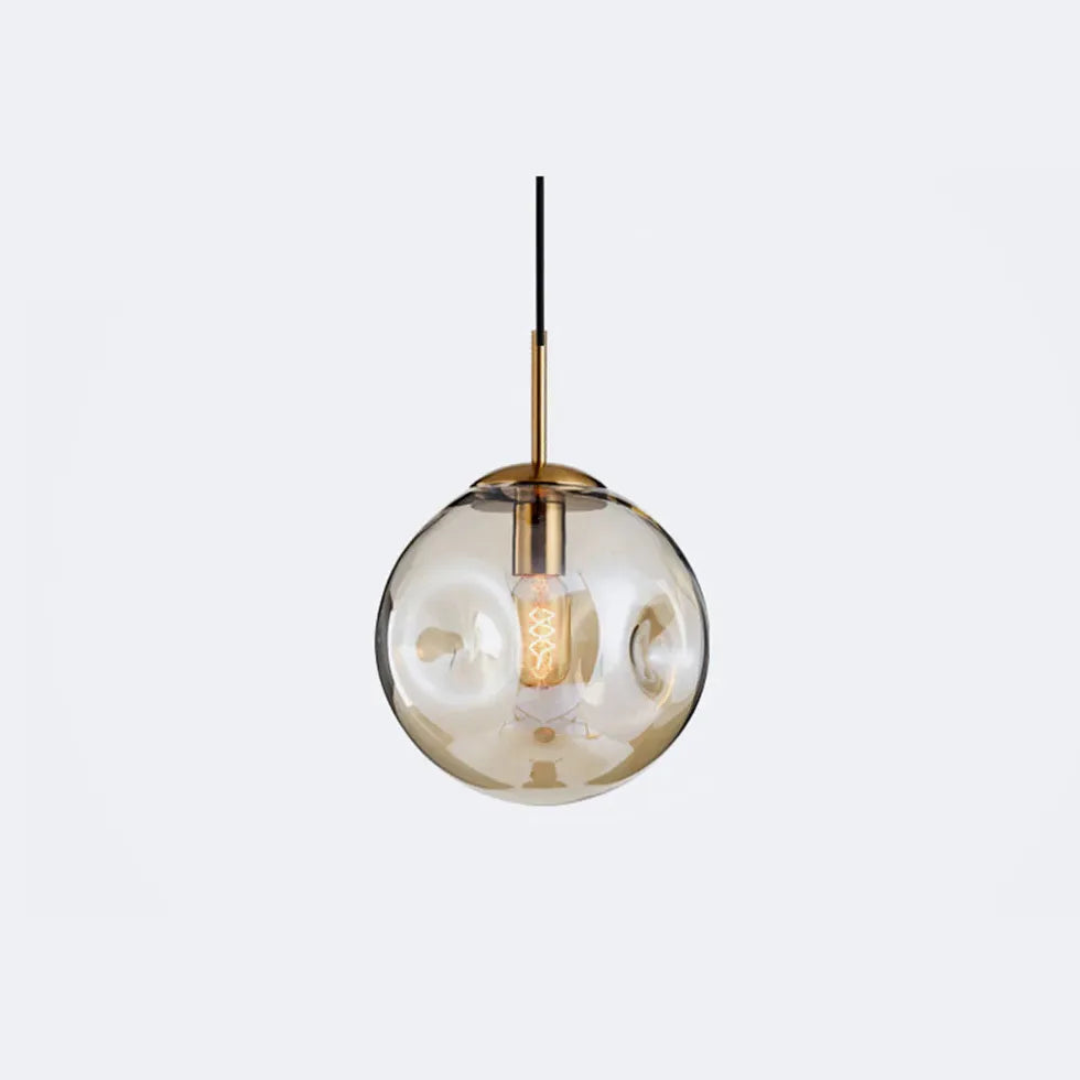 Coloured Glass Pendant Light For Bedroom Hailie Metal & Glass Led