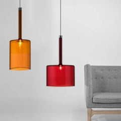 Coloured Glass Pendant Light For Study Room Glass Ip20