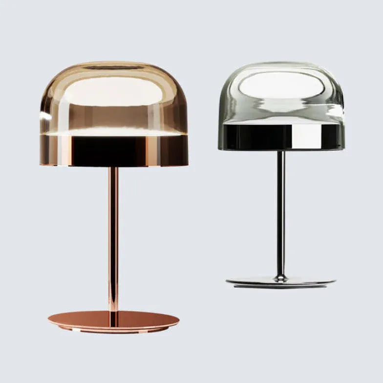 Black Hailie Minimalist Mushroom Glass Table Lamp