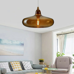 Light Single Pendant For Bedroom Hailie Metal & Glass Warm White Led