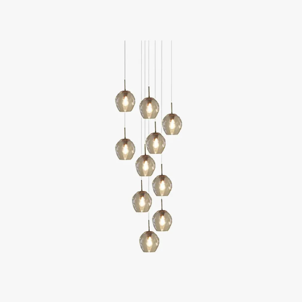 Gold Statement Pendant Light For Living Room Hailie Metal & Glass Ip20