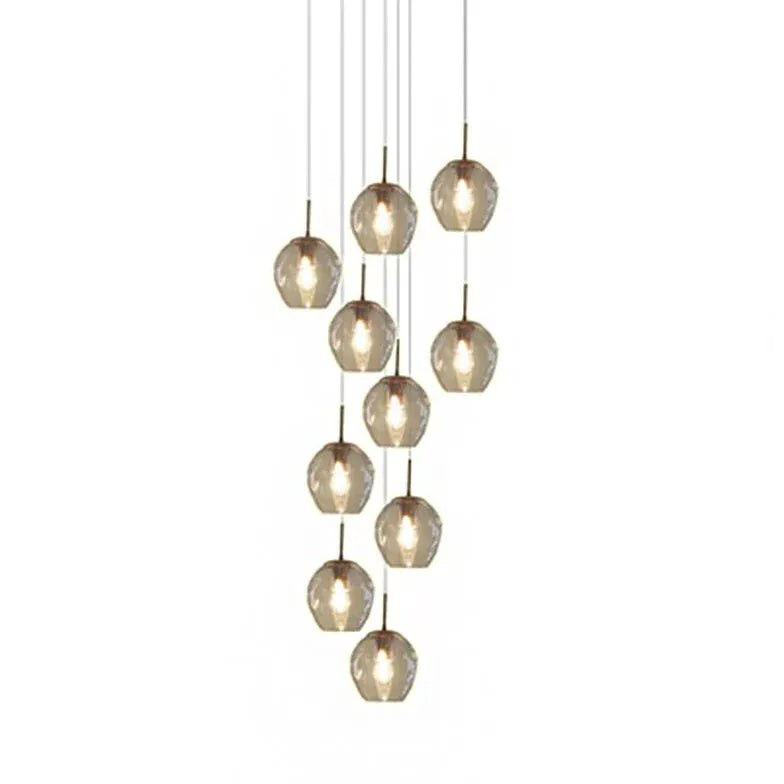 Gold Statement Pendant Light For Living Room Hailie Metal & Glass Ip20