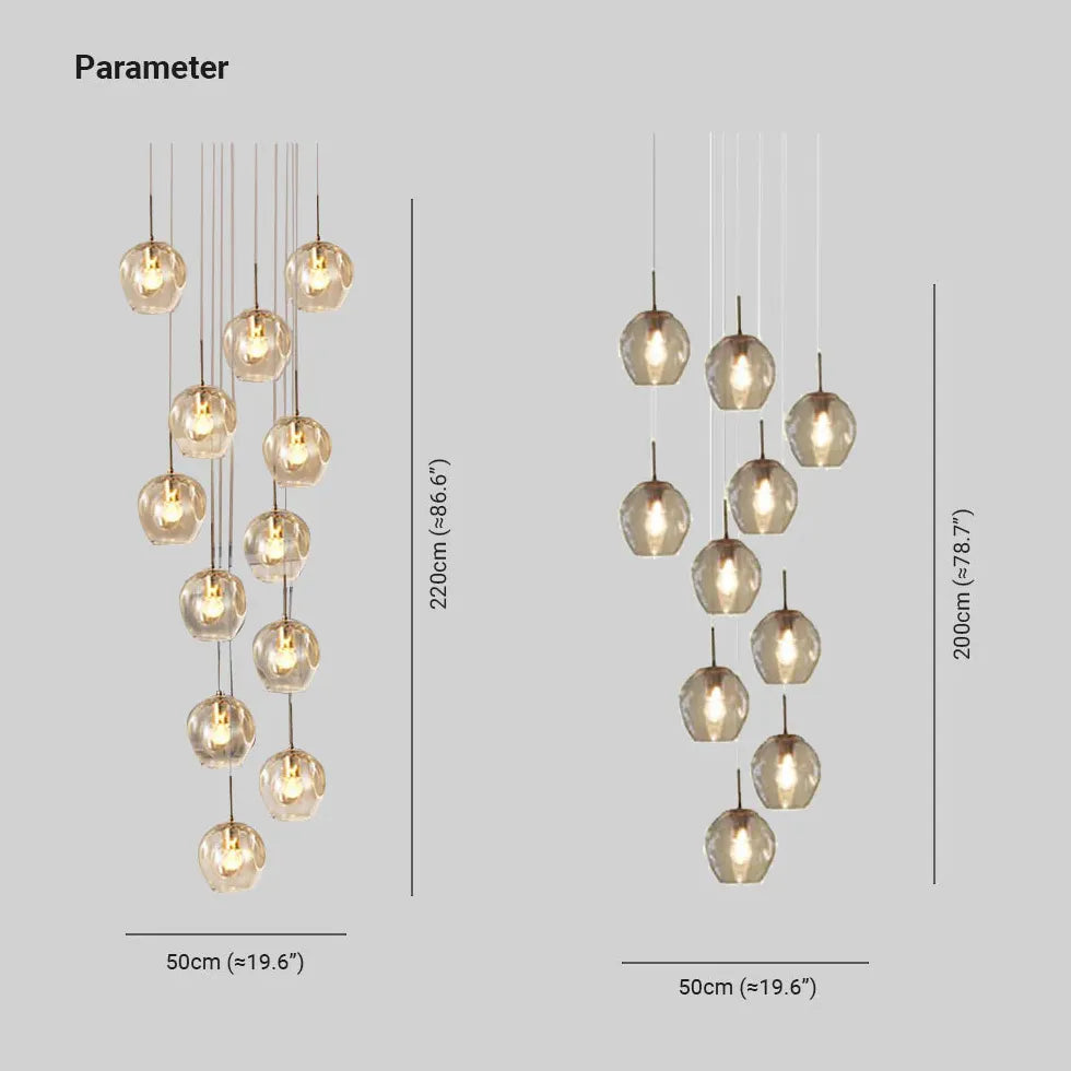 Gold Statement Pendant Light For Living Room Hailie Metal & Glass Ip20