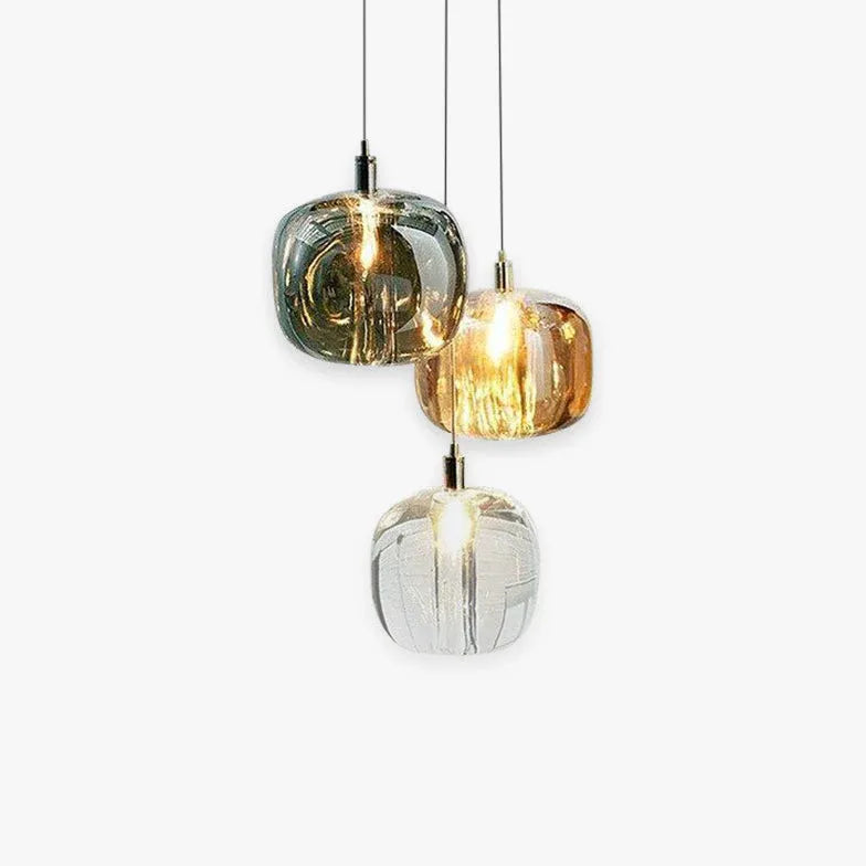 Coloured Glass Pendant Light For Bedroom Modern Metal & Glass