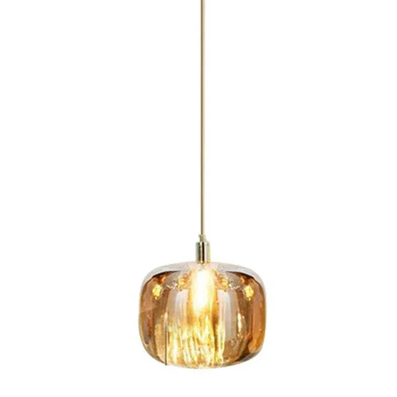 Coloured Glass Pendant Light For Bedroom Modern Metal & Glass