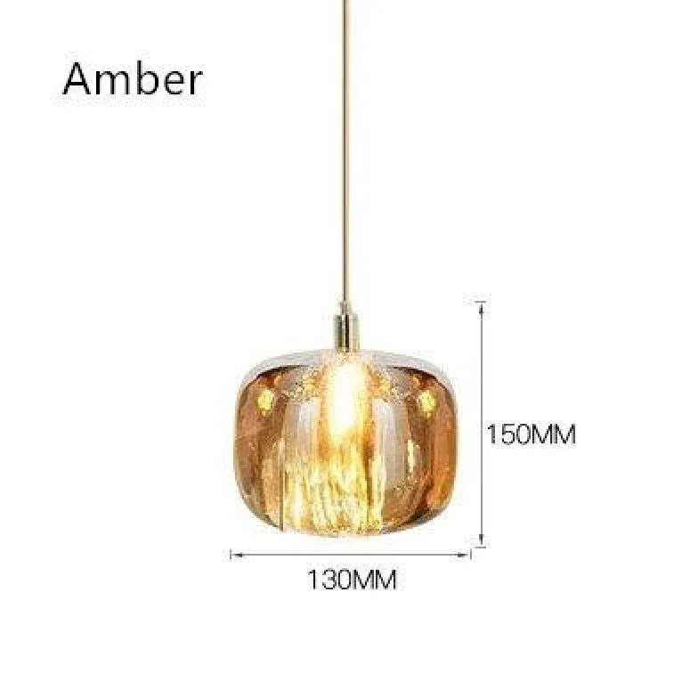 Coloured Glass Pendant Light For Bedroom Modern Metal & Glass