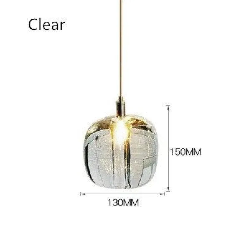 Coloured Glass Pendant Light For Bedroom Modern Metal & Glass