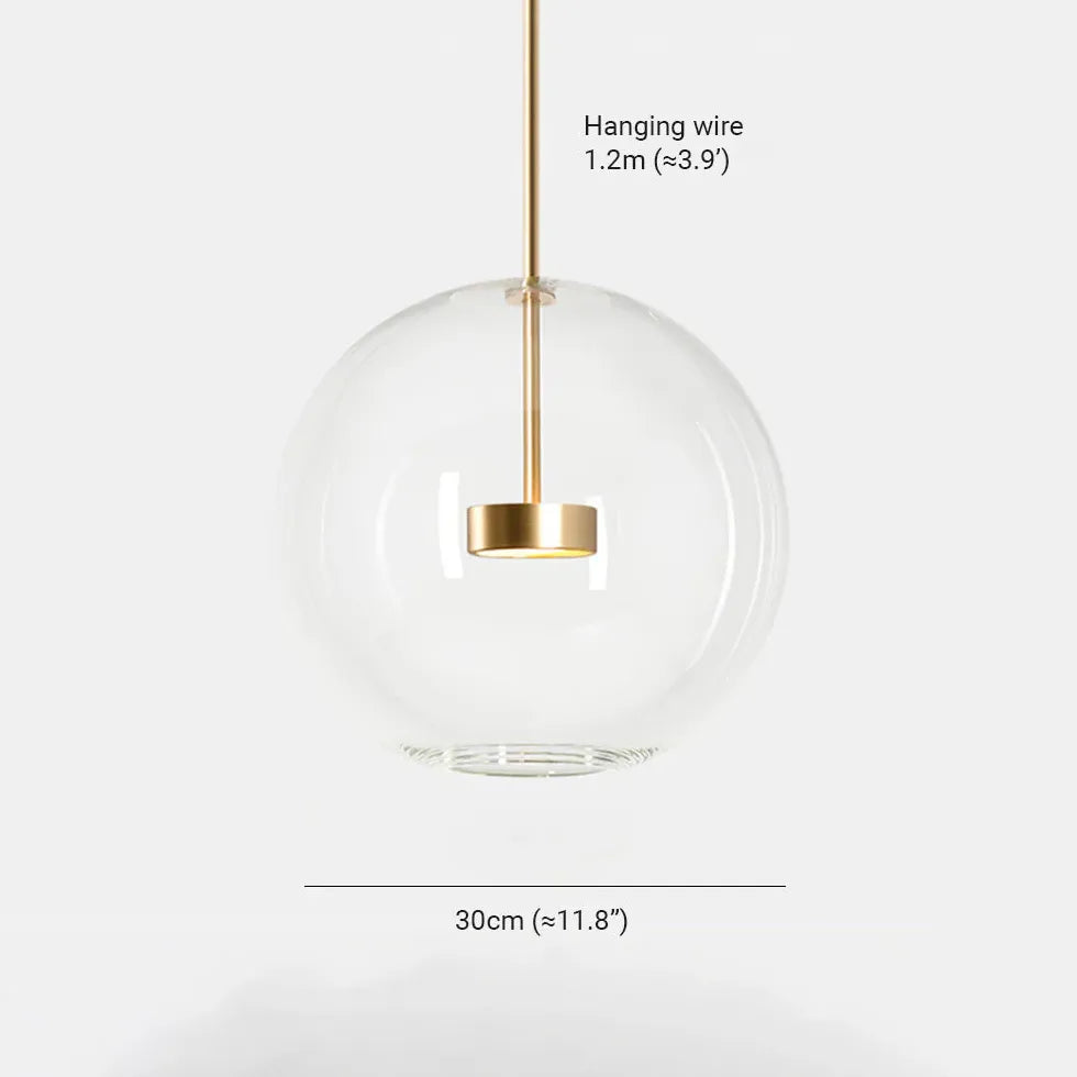 Gold Coloured Glass Pendant Light For Living Room Hailie Metal & Glass Led Ip20