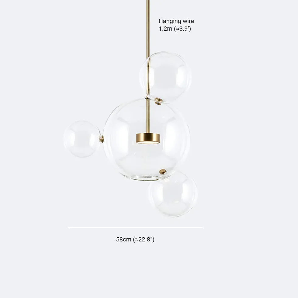 Gold Coloured Glass Pendant Light For Living Room Hailie Metal & Glass Led Ip20