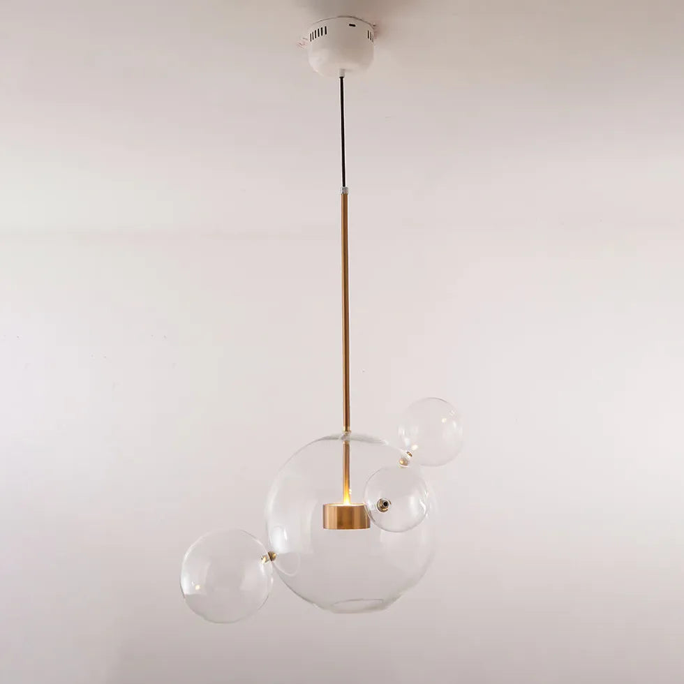 Gold Coloured Glass Pendant Light For Living Room Hailie Metal & Glass Led Ip20