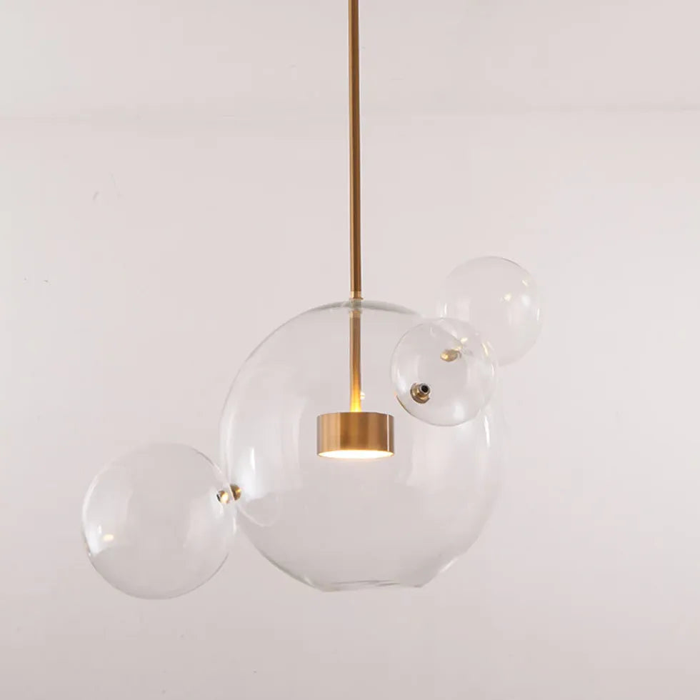 Gold Coloured Glass Pendant Light For Living Room Hailie Metal & Glass Led Ip20