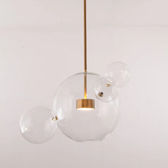 Gold Coloured Glass Pendant Light For Living Room Hailie Metal & Glass Led Ip20