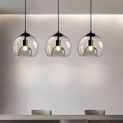 Grey Coloured Glass Pendant Light For Study Room Hailie Glass Ip20