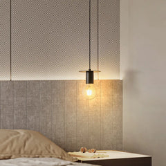 Bedside Pendant Light For Bedroom Hailie Metal & Walnut Warm White Led Ip20