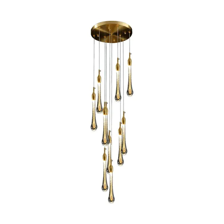 Gold Modern Chandeliers For Living Room Hailie Metal & Crystal Ip20 Natural Light Led