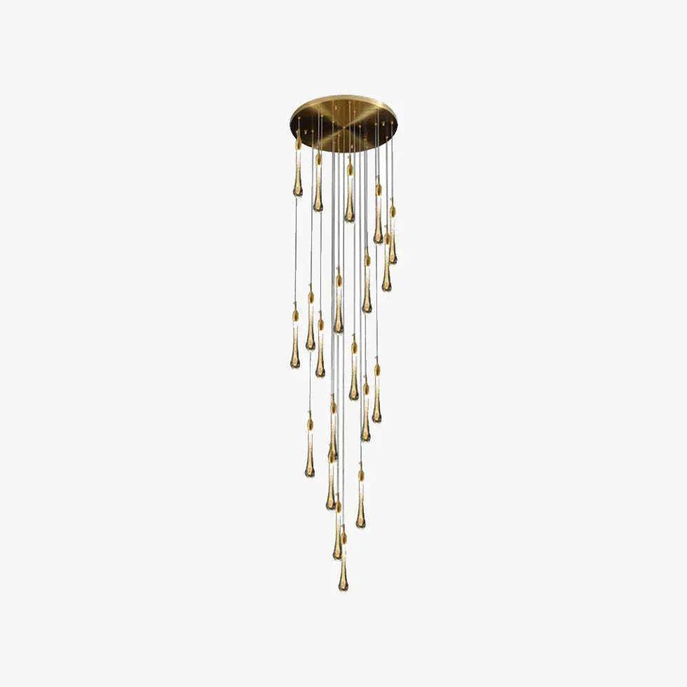 Gold Modern Chandeliers For Living Room Hailie Metal & Crystal Ip20 Natural Light Led