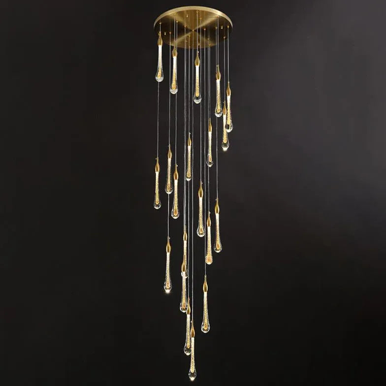 Gold Modern Chandeliers For Living Room Hailie Metal & Crystal Ip20 Natural Light Led