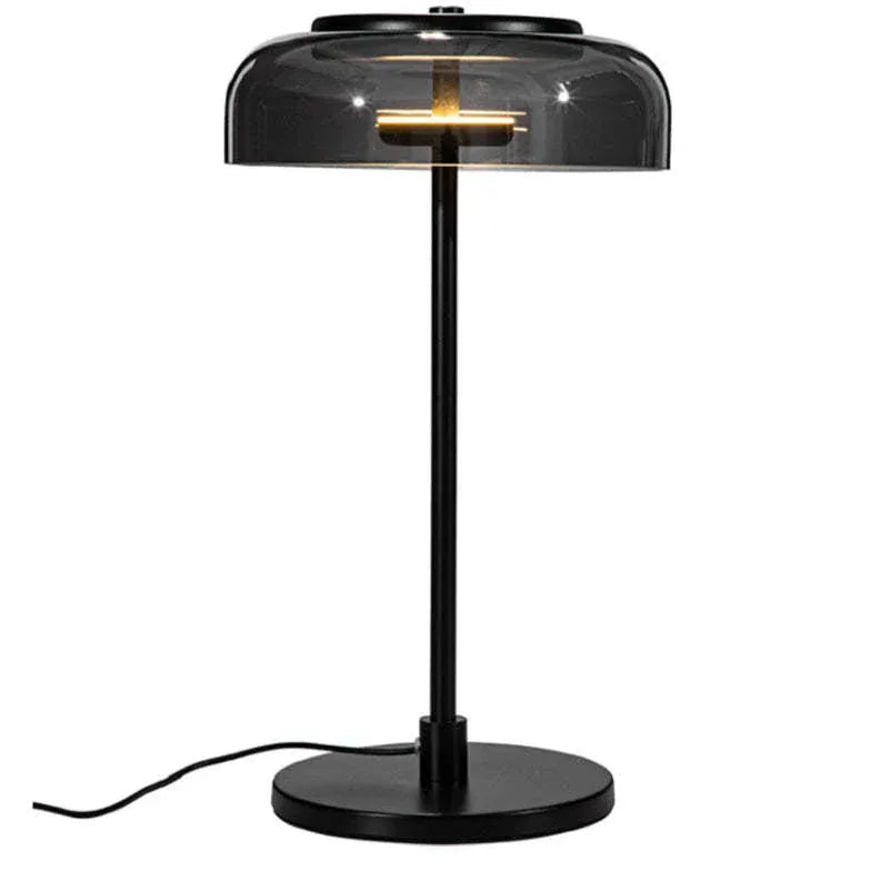 Hailie Modern Umbrella Glass Table Black Table Lamp