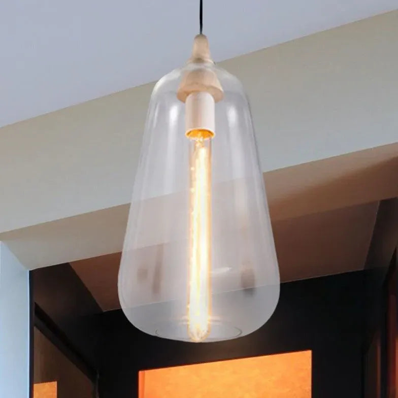 Bedside Pendant Light For Bedroom Hailie Glass Ip20 Without Bulbs