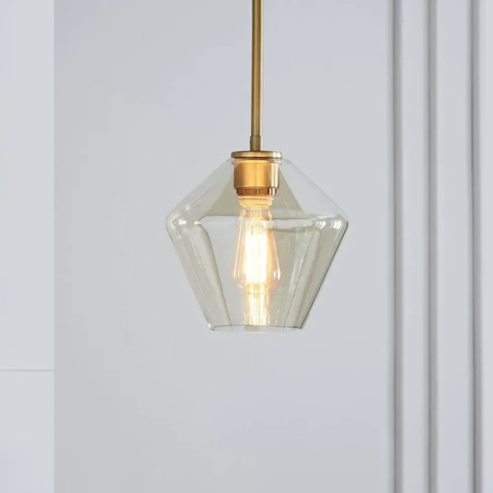 Bedside Pendant Light For Bedroom Hailie Metal & Glass Warm White