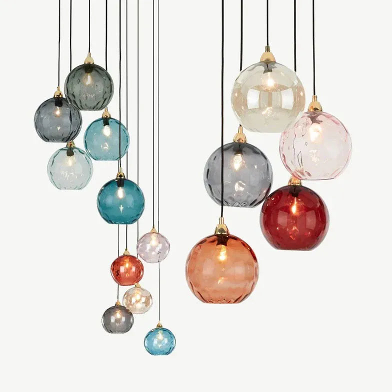 Coloured Glass Pendant Light For Bedroom Hailie Metal Ip20