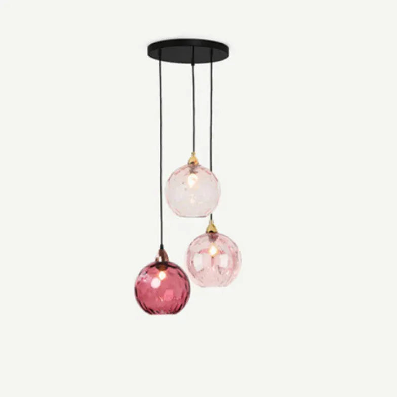 Coloured Glass Pendant Light For Bedroom Hailie Metal Ip20