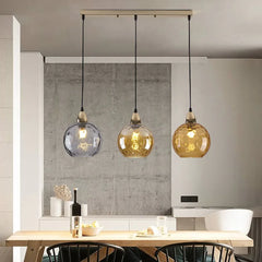 Coloured Glass Pendant Light For Bedroom Hailie Metal Ip20