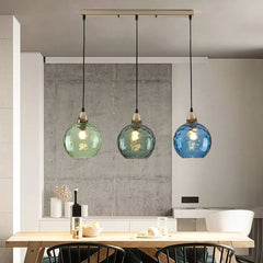 Coloured Glass Pendant Light For Bedroom Hailie Metal Ip20