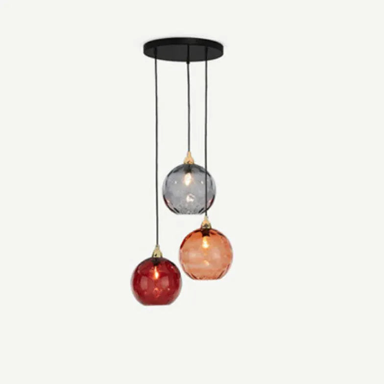 Coloured Glass Pendant Light For Bedroom Hailie Metal Ip20