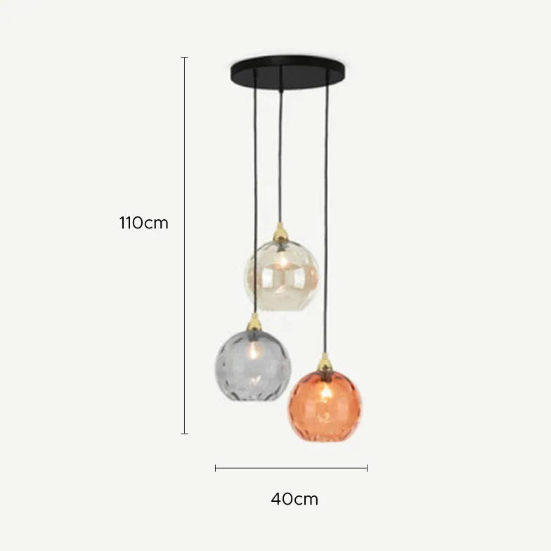 Coloured Glass Pendant Light For Bedroom Hailie Metal Ip20