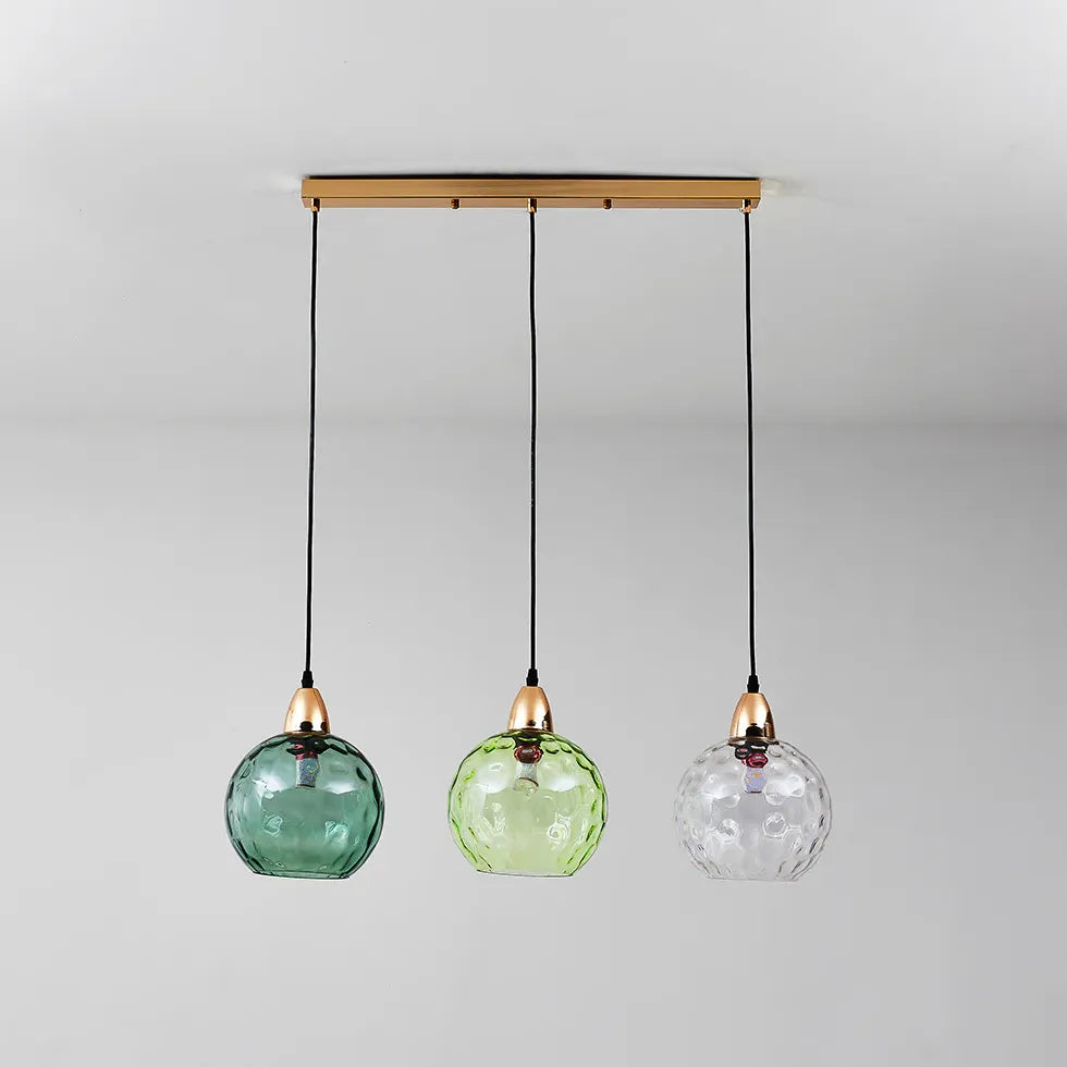 Coloured Glass Pendant Light For Bedroom Hailie Metal Ip20