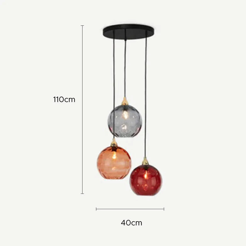 Coloured Glass Pendant Light For Bedroom Hailie Metal Ip20