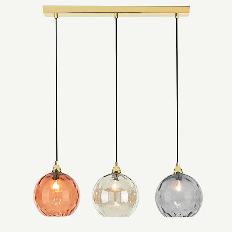 Coloured Glass Pendant Light For Bedroom Hailie Metal Ip20