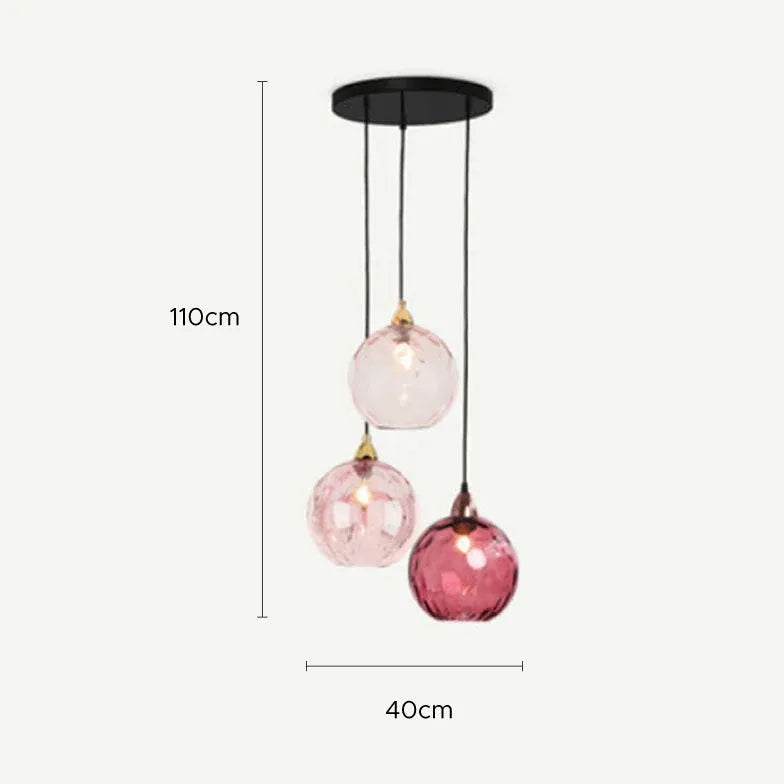 Coloured Glass Pendant Light For Bedroom Hailie Metal Ip20