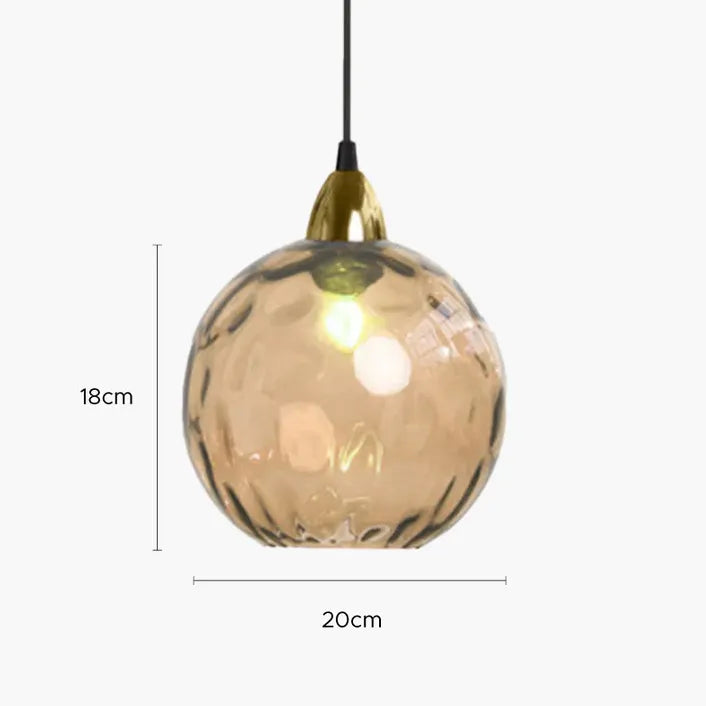 Coloured Glass Pendant Light For Bedroom Hailie Metal Ip20