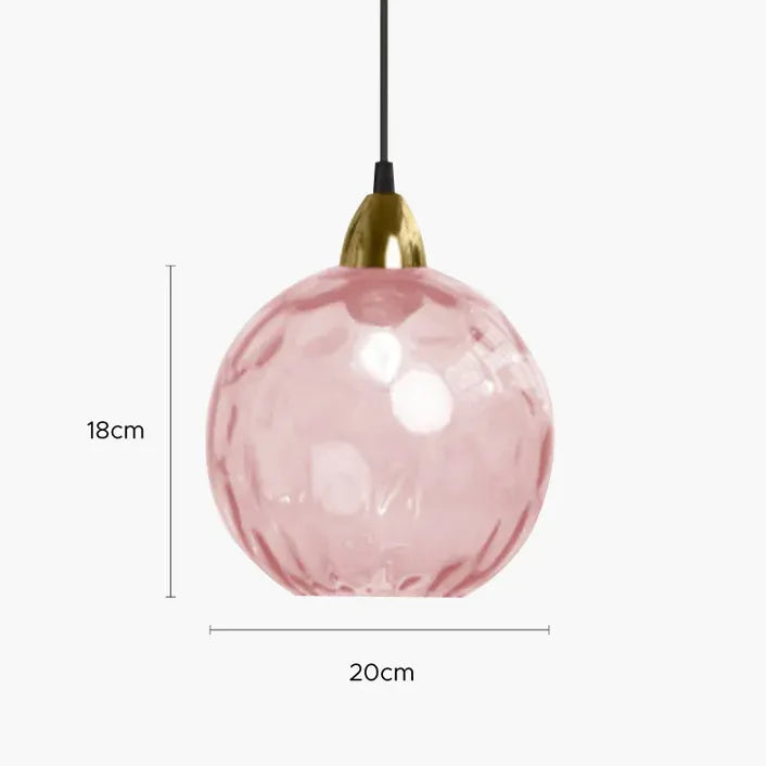 Coloured Glass Pendant Light For Bedroom Hailie Metal Ip20