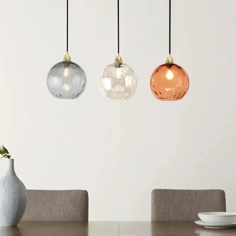 Coloured Glass Pendant Light For Bedroom Hailie Metal Ip20