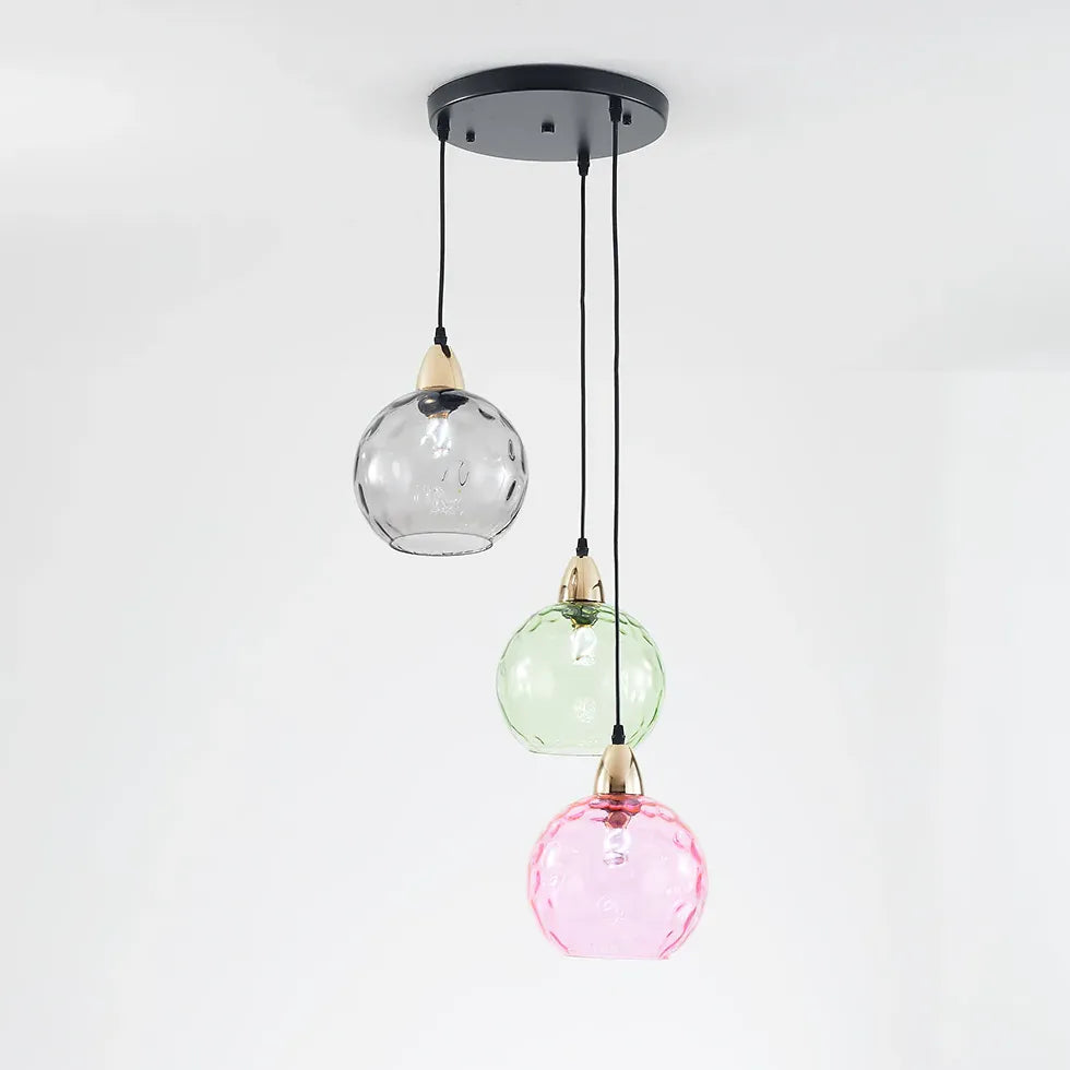 Coloured Glass Pendant Light For Bedroom Hailie Metal Ip20