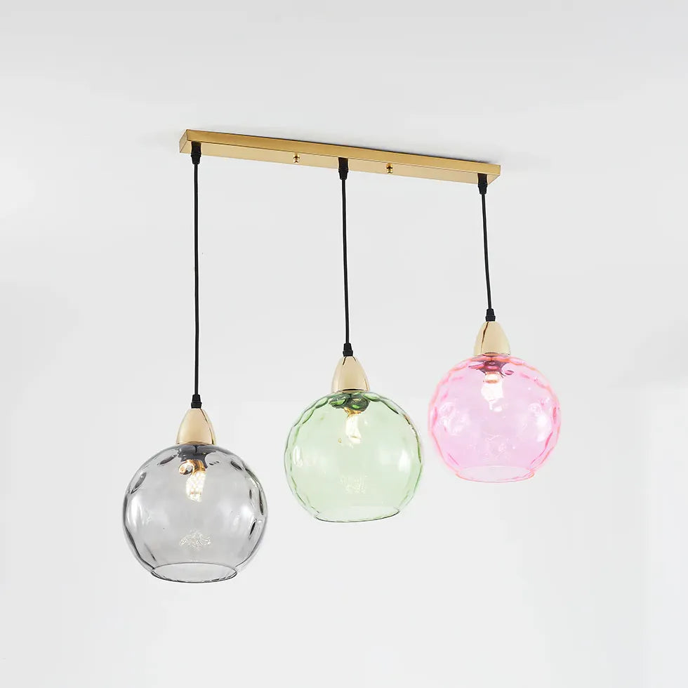 Coloured Glass Pendant Light For Bedroom Hailie Metal Ip20