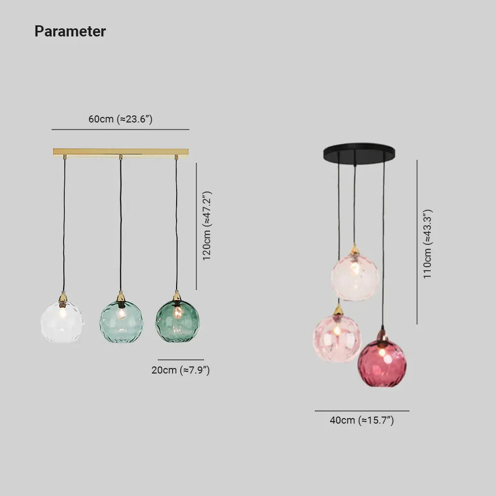 Coloured Glass Pendant Light For Bedroom Hailie Metal Ip20