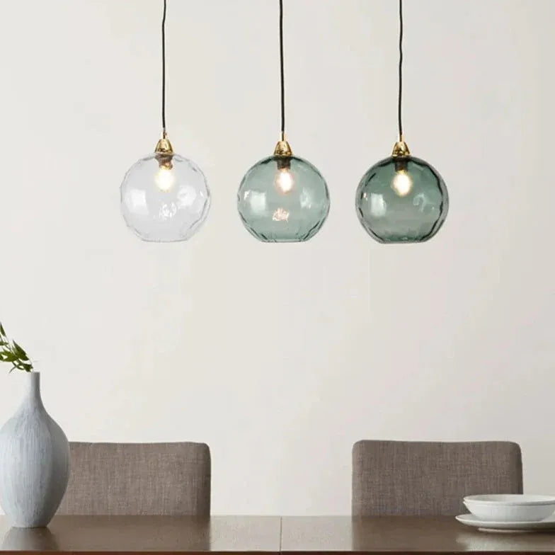 Coloured Glass Pendant Light For Bedroom Hailie Metal Ip20