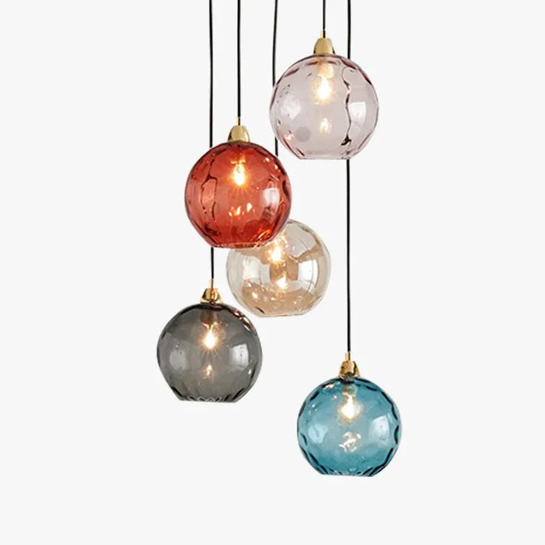 Coloured Glass Pendant Light For Bedroom Hailie Metal & Glass Warm White Led Ip20