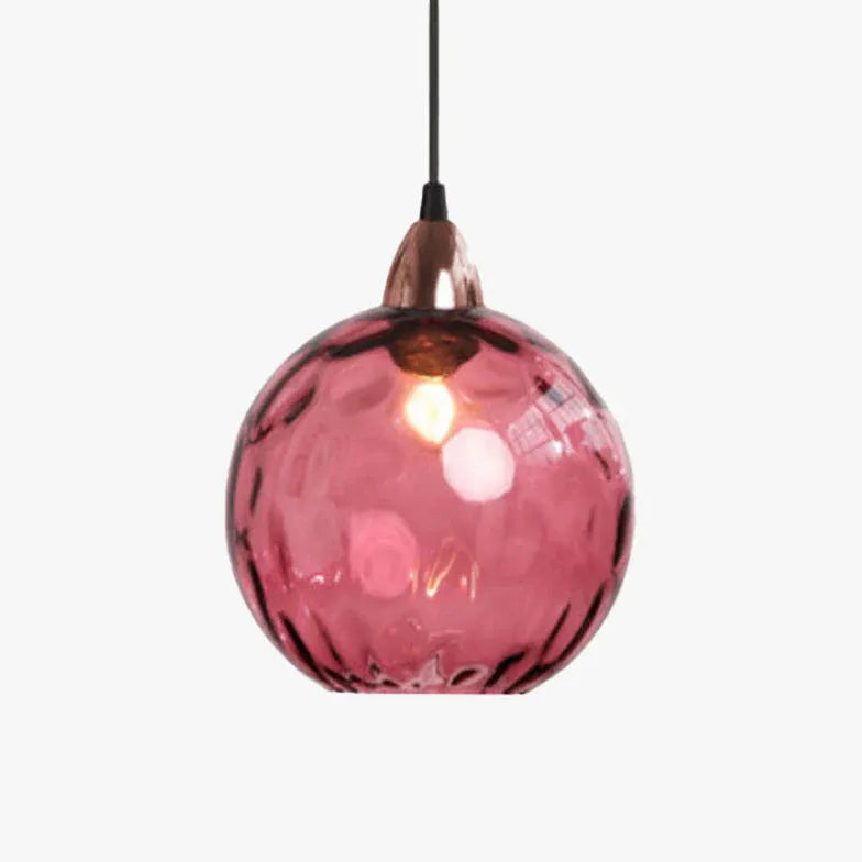 Coloured Glass Pendant Light For Bedroom Hailie Metal & Glass Warm White Led Ip20