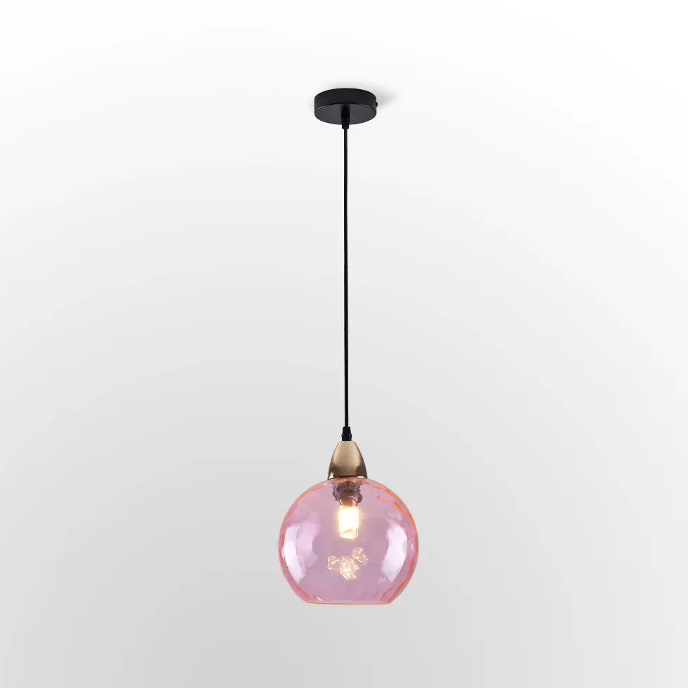 Coloured Glass Pendant Light For Bedroom Hailie Metal & Glass Warm White Led Ip20