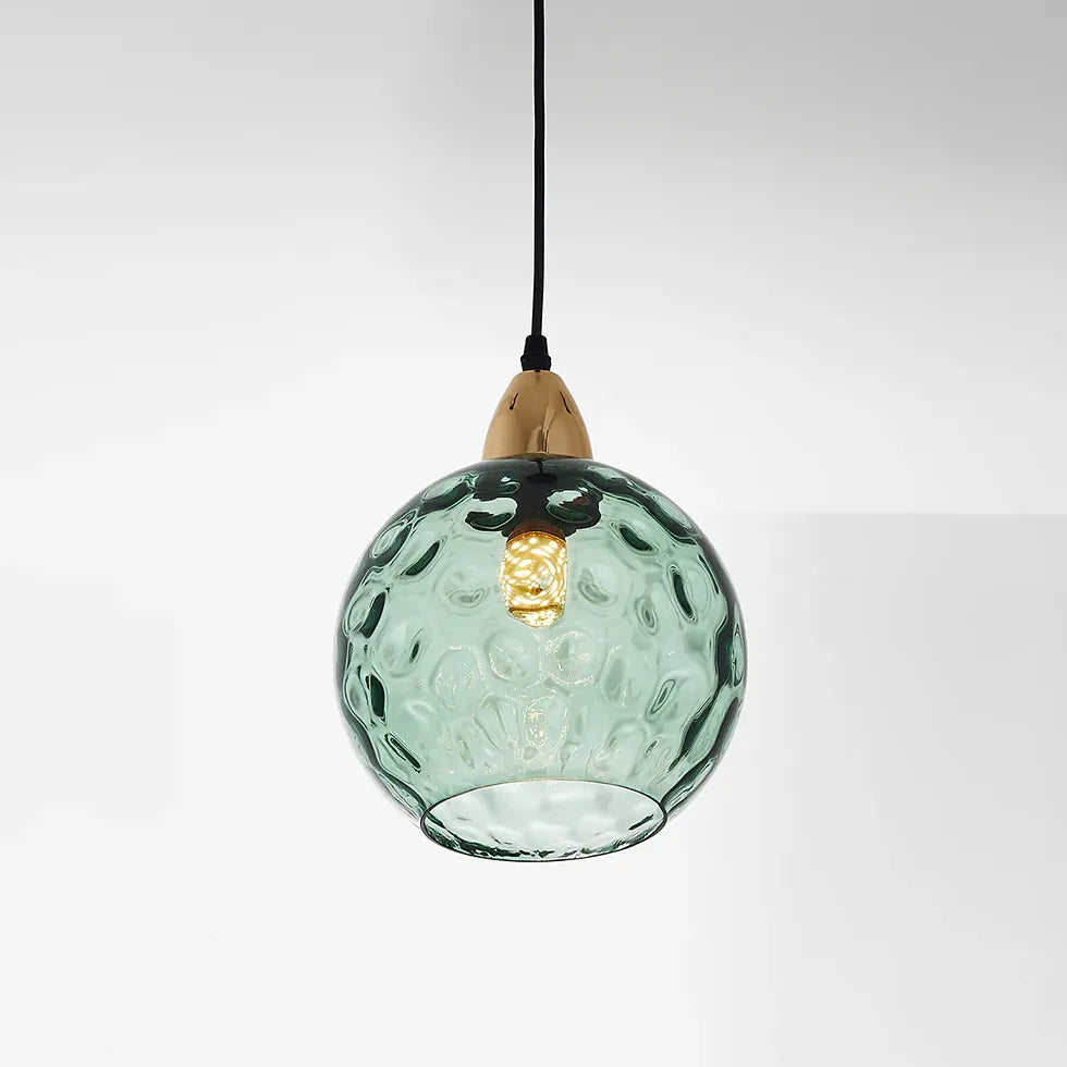 Coloured Glass Pendant Light For Bedroom Hailie Metal & Glass Warm White Led Ip20