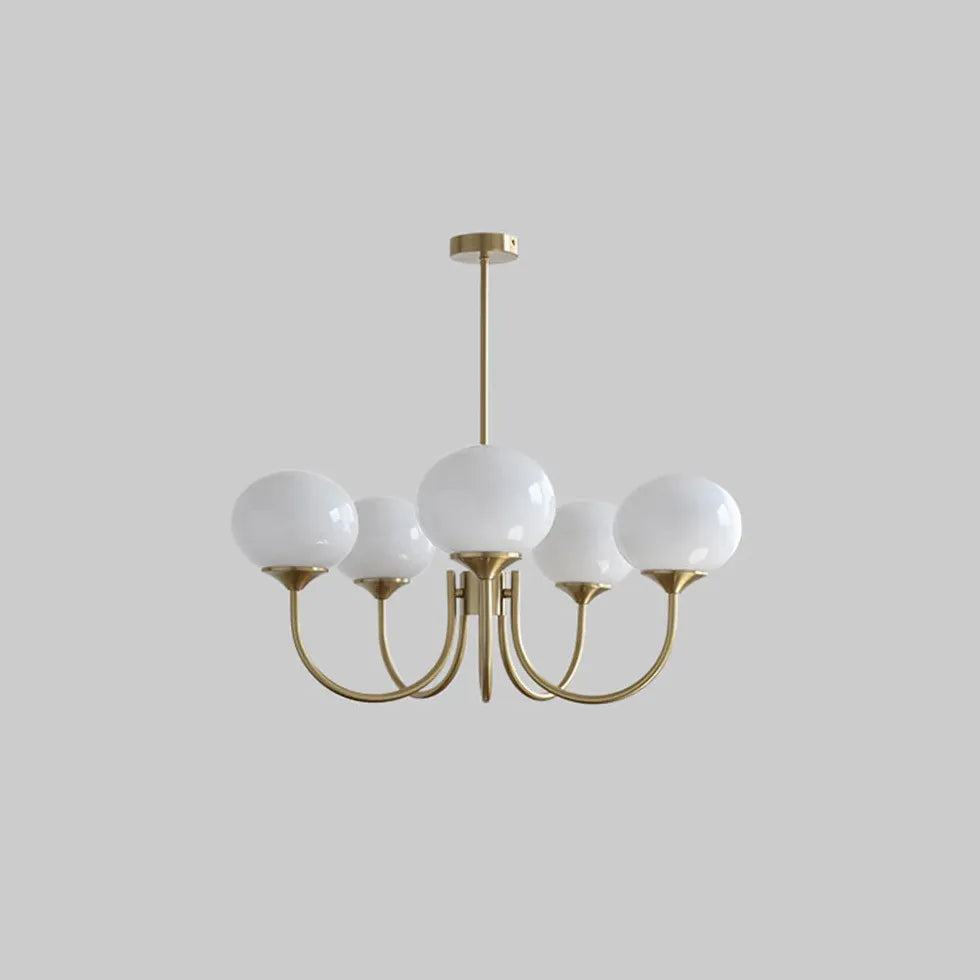 White Modern Chandeliers For Study Room Hailie Metal