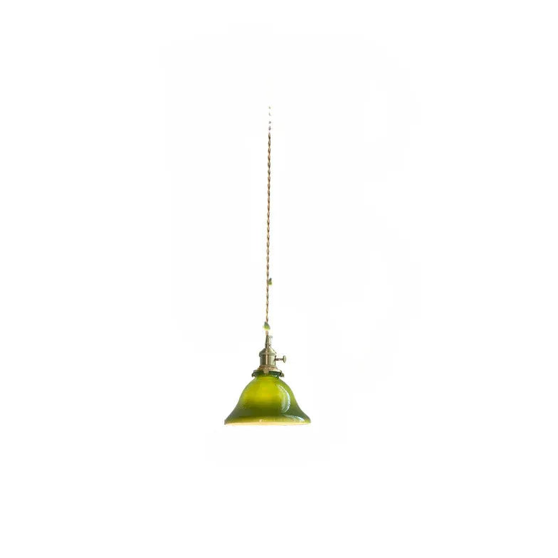 Green Bar Pendant Light For Bedroom Hailie Metal & Glass Warm White Ip20