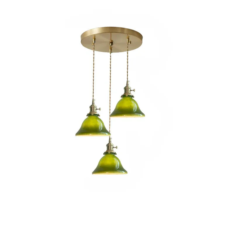 Green Bar Pendant Light For Bedroom Hailie Metal & Glass Warm White Ip20